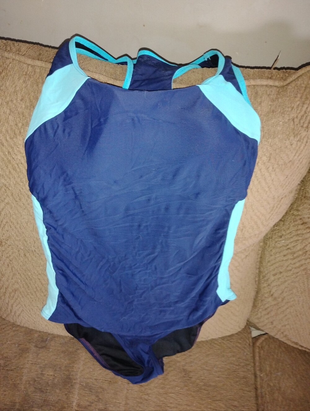 Navy & Light Blue One-Piece Swimsuit